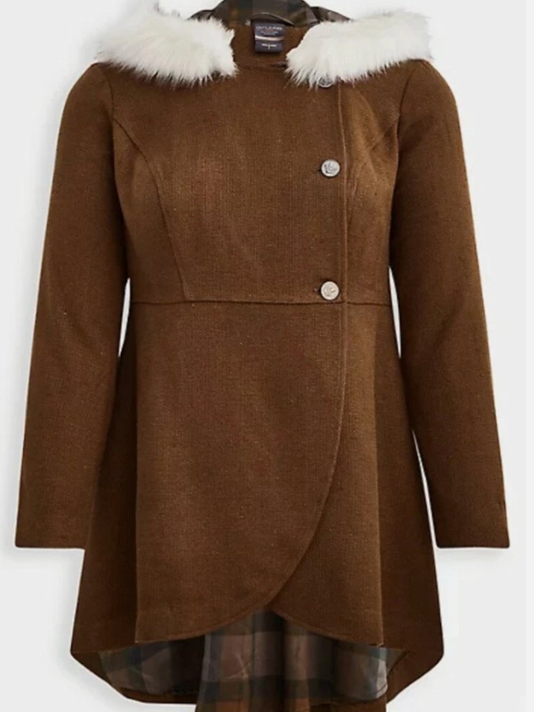 Torrid Coat - Outlander Fur Tweed Jacket | Color: Brown/White | Size: 1